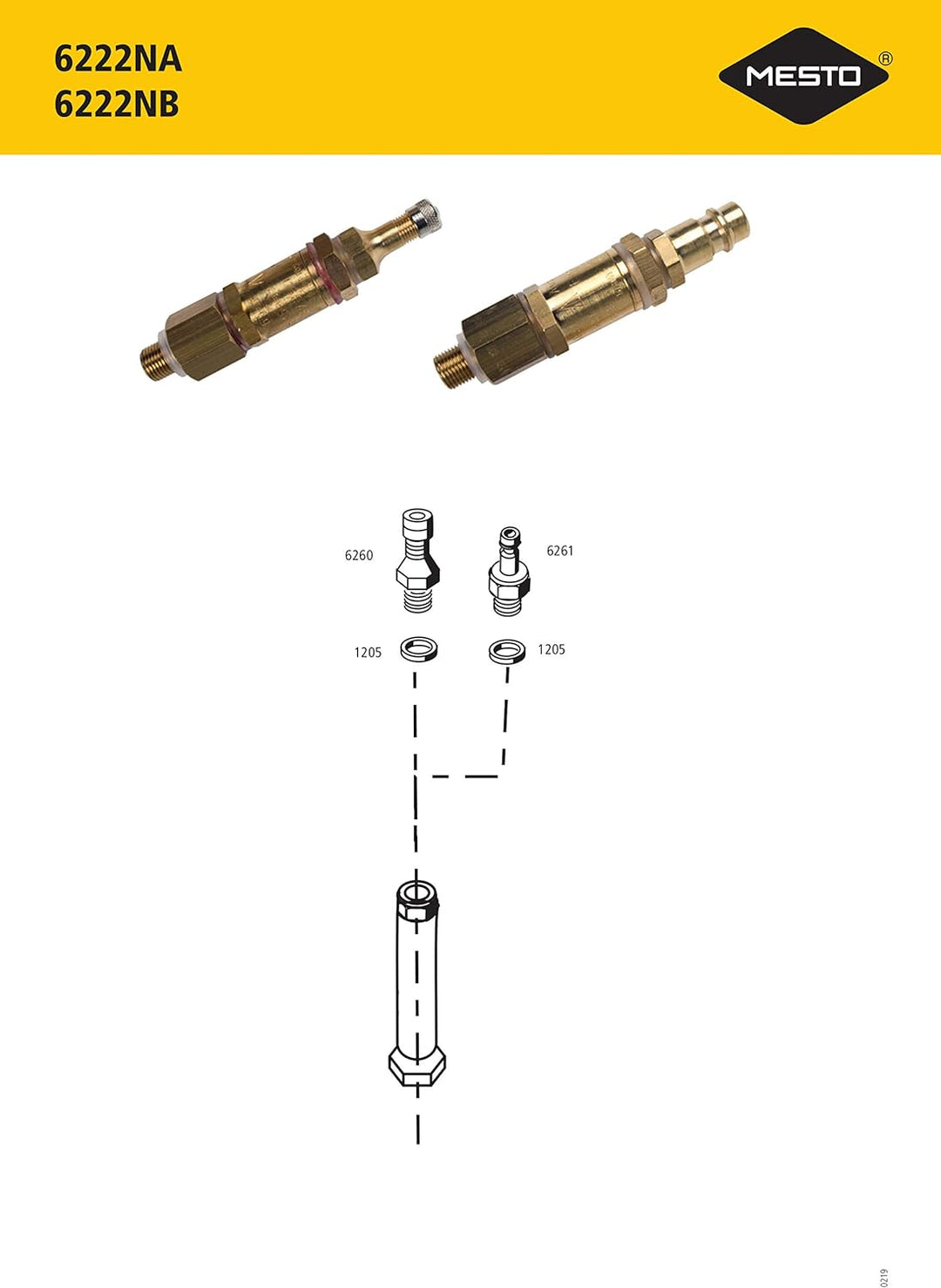 Mesto Druckluftfüllventil (Messing; 6 bar; Druckbegrenzer; für Kompressor geeignet; mit Autoreifenve