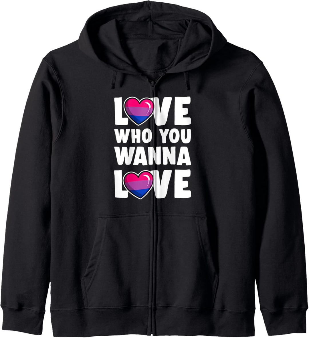 Love Who You Wanna Love Bisexual Pride Flag Heart Love Heart Kapuzenjacke