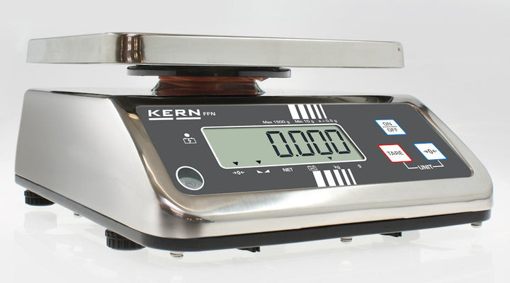 KERN Edelstahl IP-Geschützte Tischwaage, Robuste, IP65 Schutzklasse, 15kg Wägebereich, Ablesbarkeit