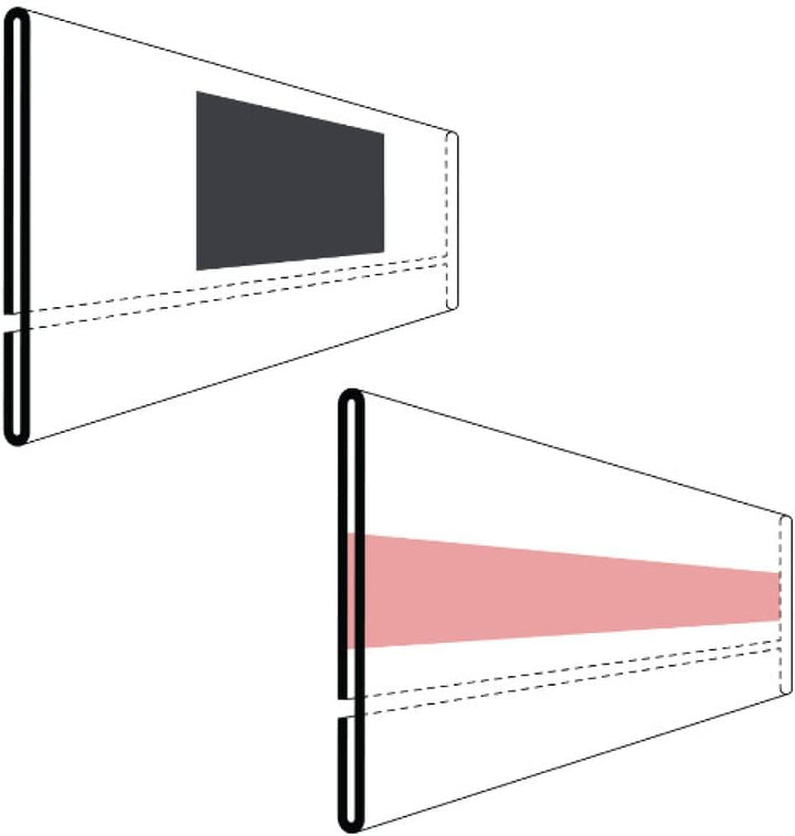 Etikettenhalter selbstklebend (mit verkürzter Rund nach vorne gebogener Vorderseite, 210x100mm) 210x