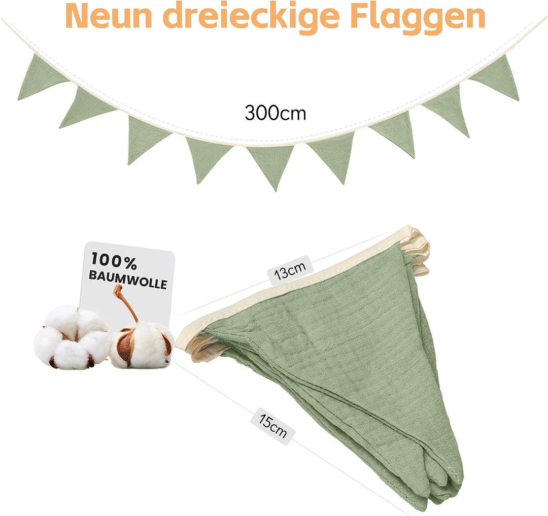Hausbett Himmel Deko Set, Betthimmel Hausbett aus Musselin - 1 Betthimmel &amp; 1 Wimpelkette, für Junge