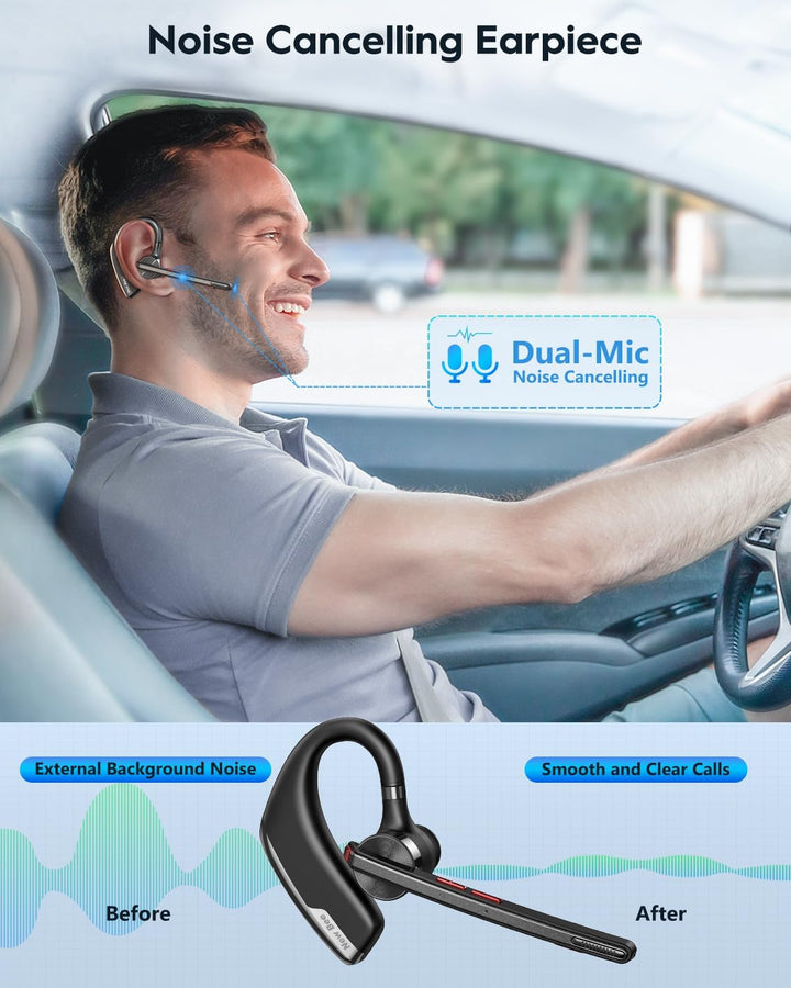 New Bee Bluetooth Headset Wireless V5.2 mit 80h Spielzeit Bluetooth Freisprech Headset mit CVC 8.0 u