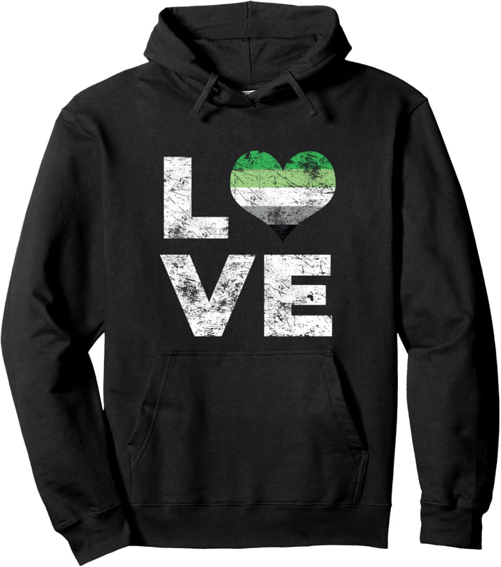 Aromantic Pride Flagge Love Vintage Aromantic Flag Pullover Hoodie