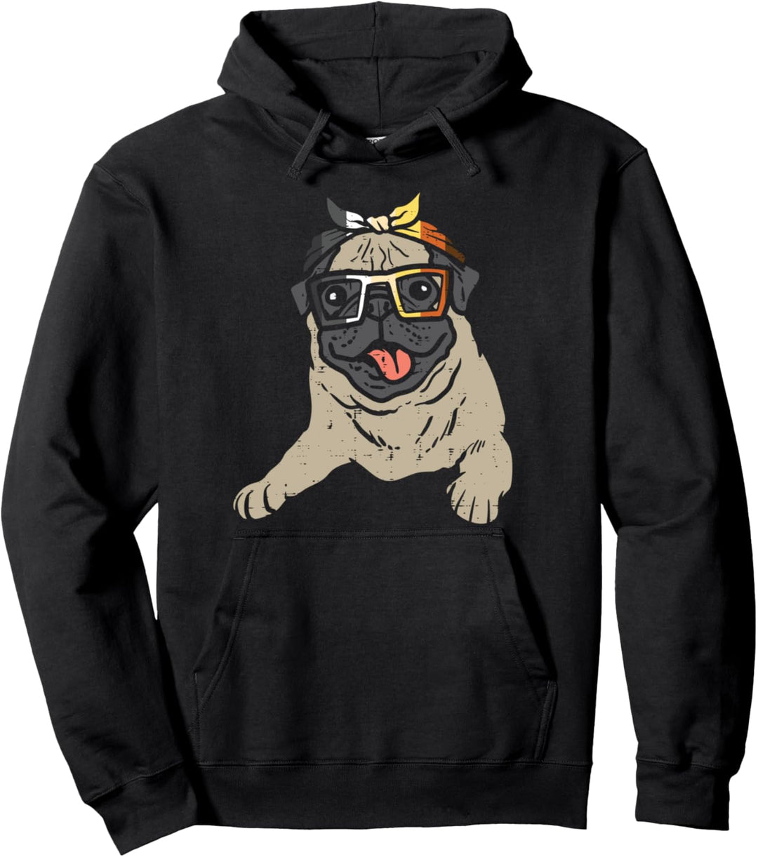 Pug Dog Bandana LGBTQ Gay Bear Flag Gay Pride Men Dog Lover Pullover Hoodie