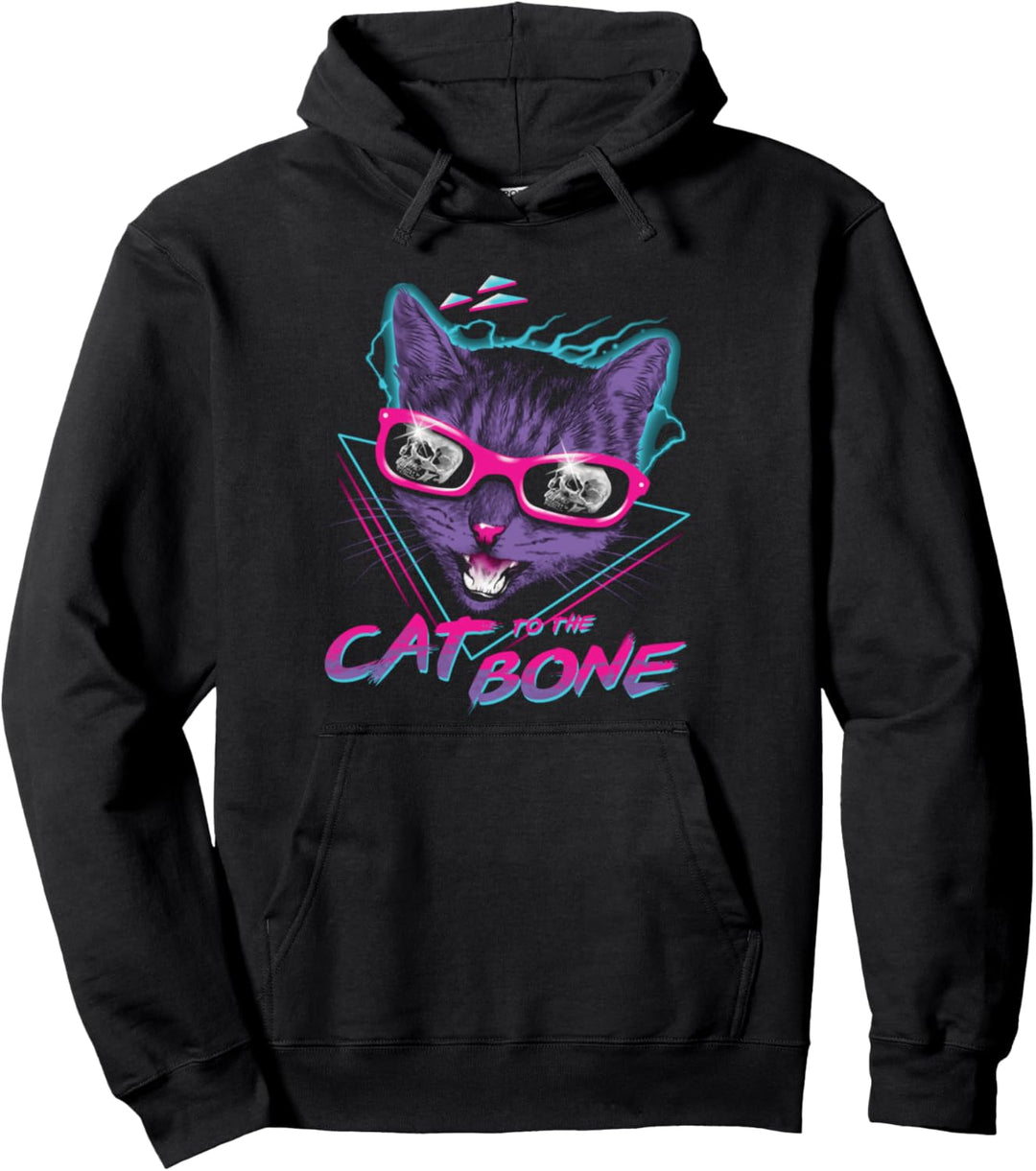 Vaporwave Cat – Edgy Aesthetic Streetwear Pullover Hoodie