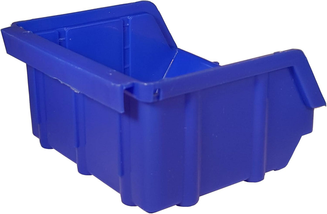 90 Stück Stapelboxen blau Gr.1 (102x96x52mm) Kunststoff PP Sichtlagerkästen Stapelkästen mit Aufhäng