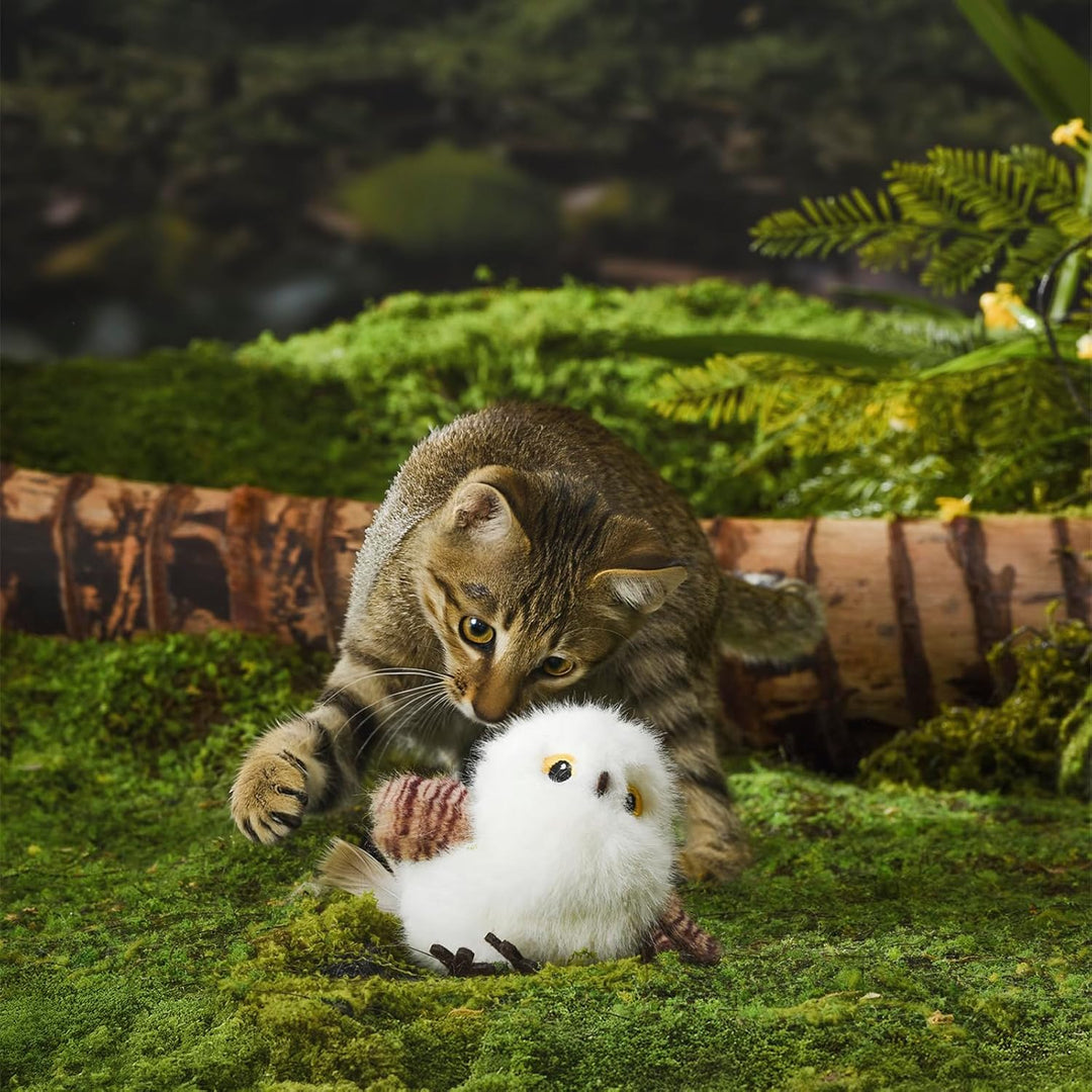 Auveach Katzenspielzeug Vogel Interaktives Zwitscherndes Elektrisch Fliegender Vogel Katzenspielzeug