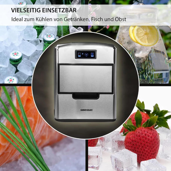 Syntrox Germany Edelstahl Eiswürfelmaschine Donostia (LCD Display + Display), Eismaschine für Zuhaus