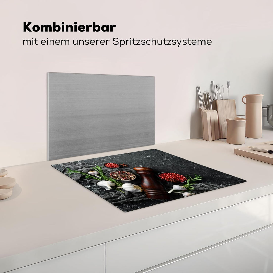 KitchenYeah© Herdabdeckplatte 59x51 cm Einteilig Küche Herdabdeckung Induktionsfeld Ceranfeld Herdab