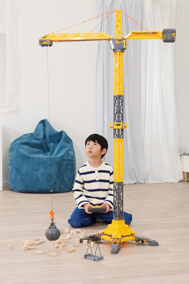 Dickie Toys - RC Titan Crane (150 cm) - Ferngesteuerter Spielzeug-Kran mit 360°-Drehung und interakt