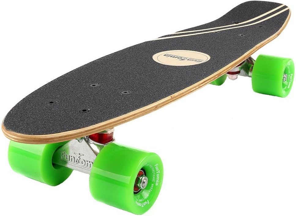 FunTomia Mini-Board Cruiser Skateboard 57cm aus 7-lagigem kanadischem Ahornholz inkl. ABEC-9 Kugella