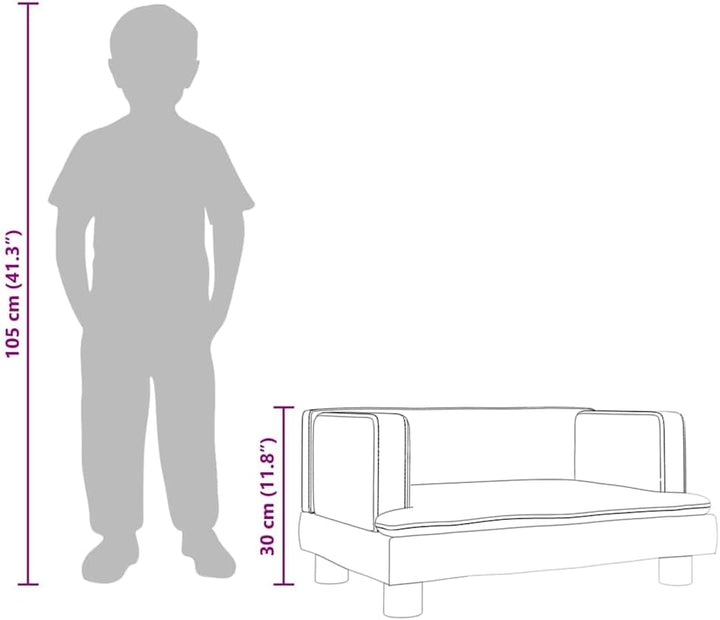 vidaXL Kindersofa Cappuccino-Braun 60x40x30 cm Kunstleder 60 x 40 x 30 cm Cappuccino, 60 x 40 x 30 c