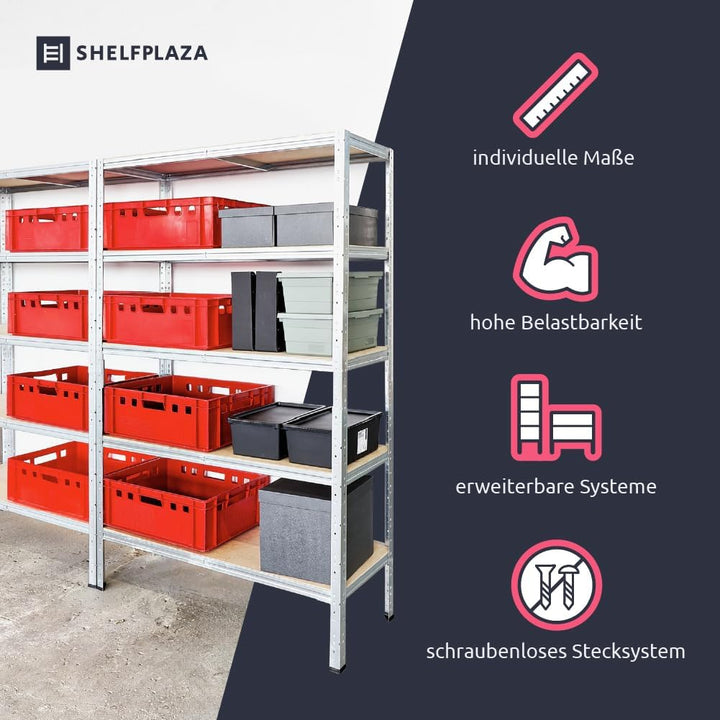 shelfplaza® 90x80x40cm Home Schwerlastregal blau/Metallregal mit 4 Böden/Kellerregal Metall, Garagen