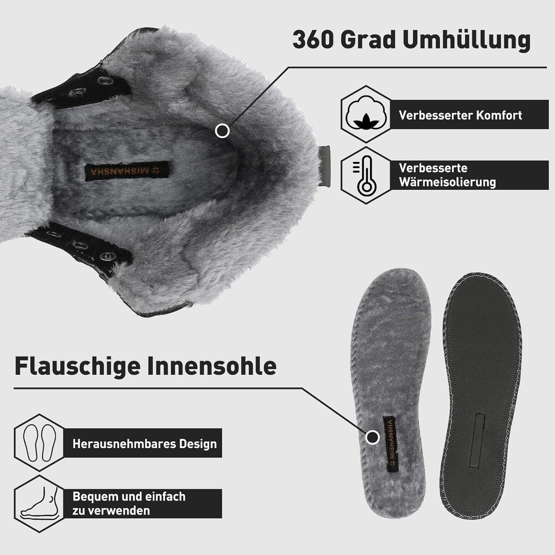 Mishansha Winterschuhe Herren Warme Gefütterte Winterstiefel Damen Wasserdicht Winter Boots 41 EU Gr