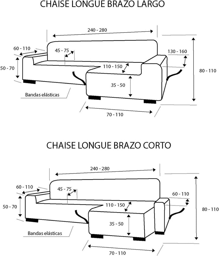Martina Home Túnez Bezug für Chaiselongue, kurzer Arm, Links Kurzer linker Arm (Frontansicht) Rostro