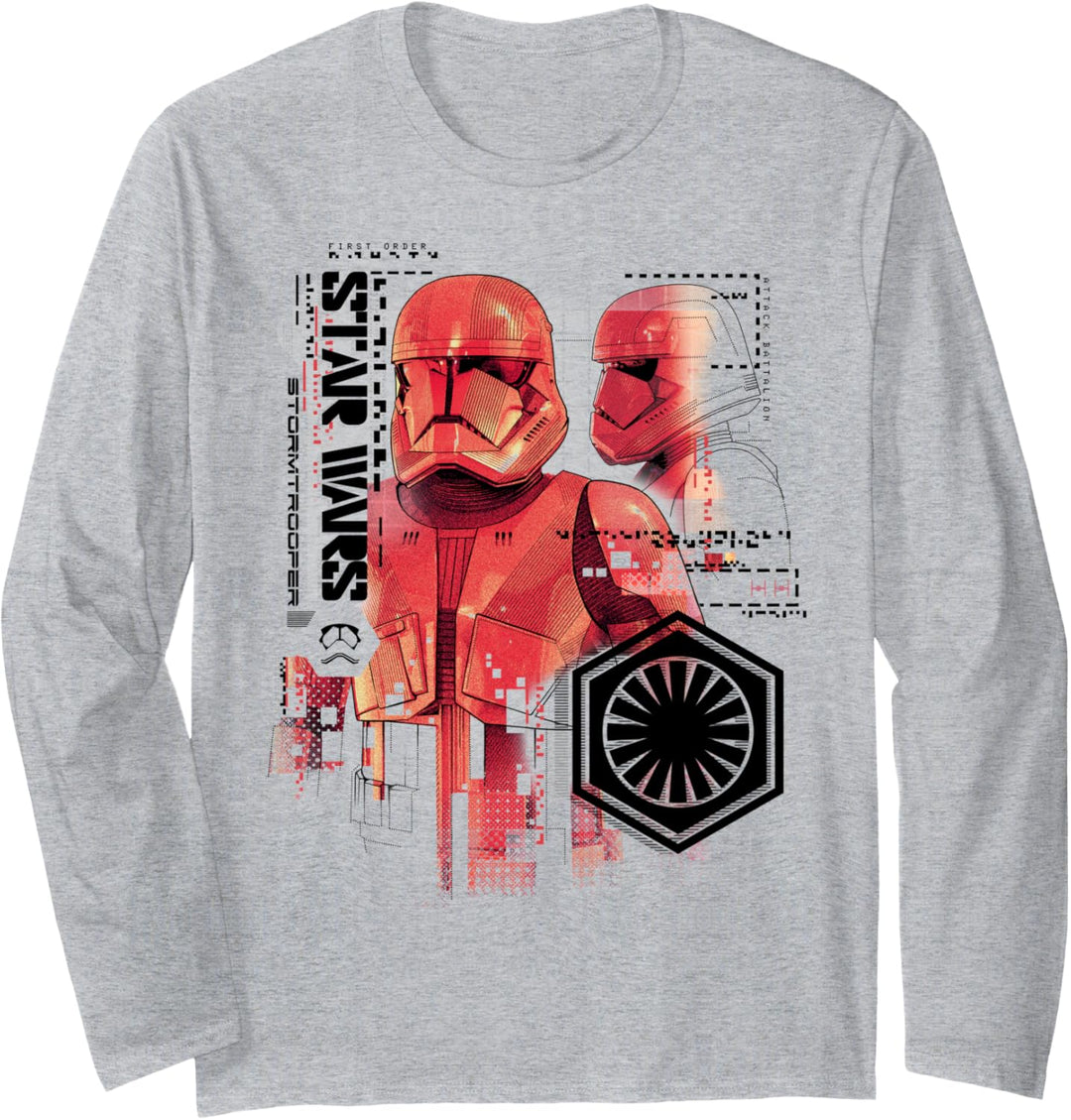 Star Wars: The Rise Of Skywalker Red Sith Trooper Schematic Langarmshirt