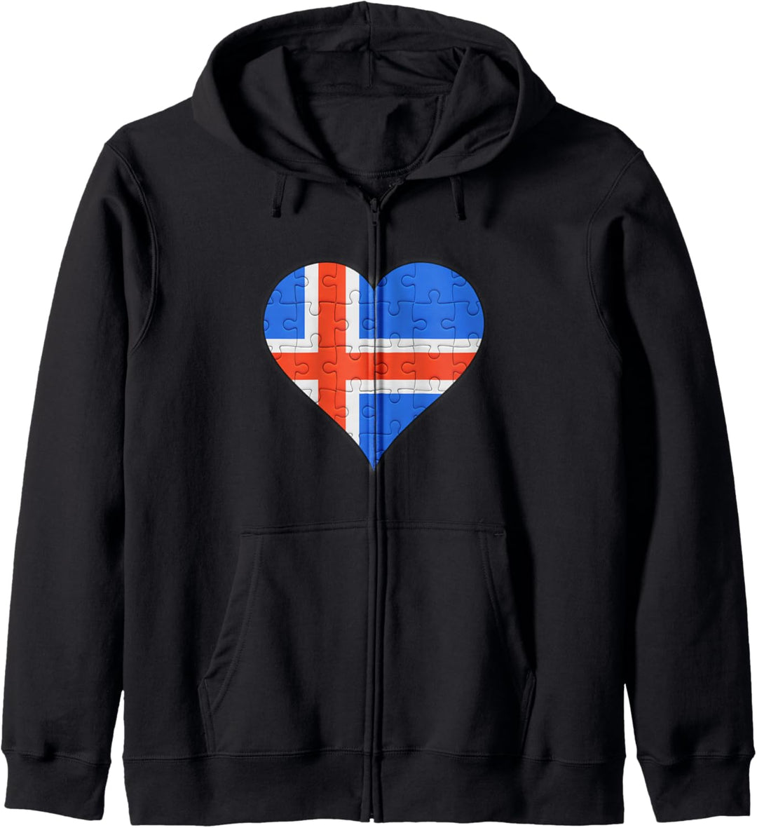 Island Islandische Flagge Herz Kapuzenjacke