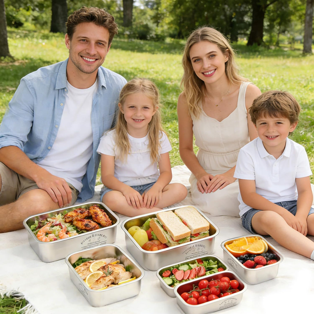FOLAI 3er Pack 304-Stahl Box Bento Lunch Box Edelstahl Leakproof Lunchbox für Picknick, Schule, Arbe