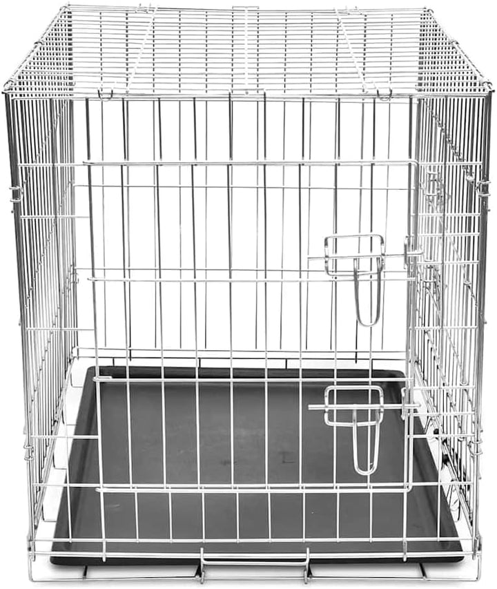 Faltbare Hundebox Metall L mit 2 Türen, Stabiler galvanisierter Stahlrahmen, kompakte Faltbare Trans