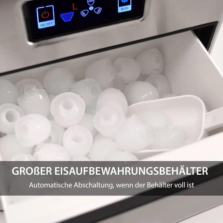 Syntrox Germany Edelstahl Eiswürfelmaschine Donostia (LCD Display + Display), Eismaschine für Zuhaus
