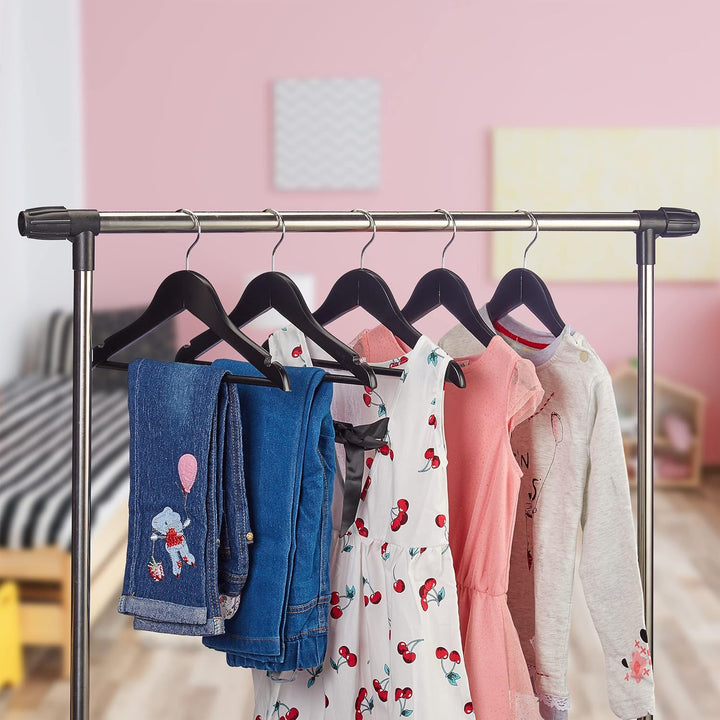 Relaxdays 20er Set Kinderkleiderbügel Holz, Hosenbügel für Jungen & Mädchen, drehbarer Haken, mit St