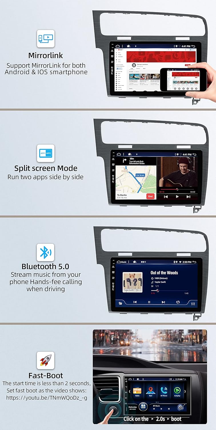 JOYX - [6G+128G] - Android 15 Autoradio Passt für Golf 7 (2013-2018) - Eingebaut DSP/Carplay/Android