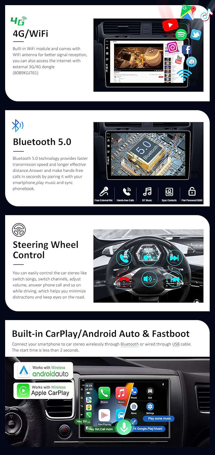 JOYX Android 15 Autoradio Passt für Golf 7 (2013-2018) - [2G+64G] - Eingebaut DSP/Carplay/Android Au