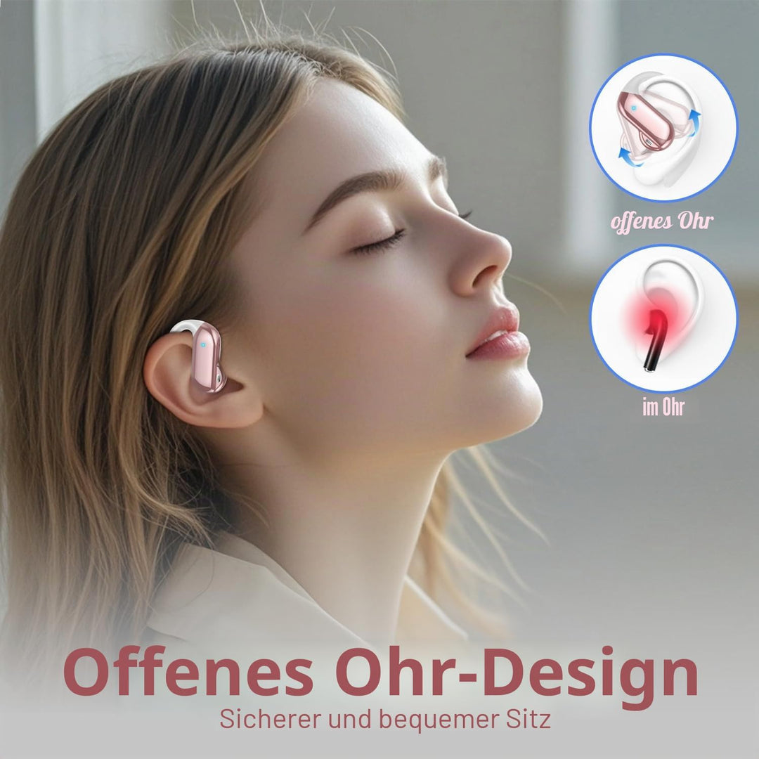 Open Ear Kopfhörer Bluetooth 5.4 HiFi Stereo, 2026 Kopfhörer Kabellos Bluetooth mit ENC Noise Cancel