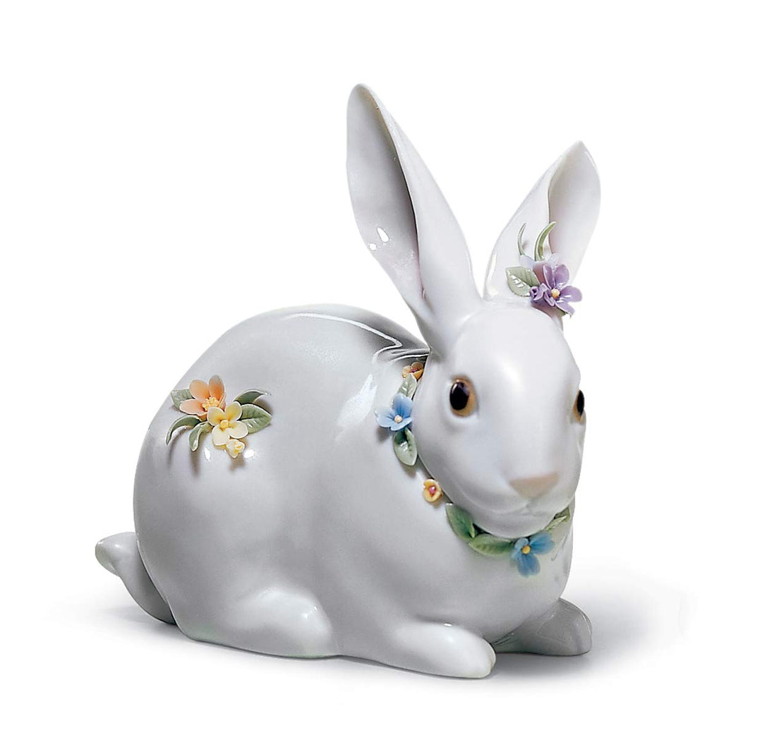 LLADRÓ Figur Aufmerksames Kaninchen. Hase. Porzellan.