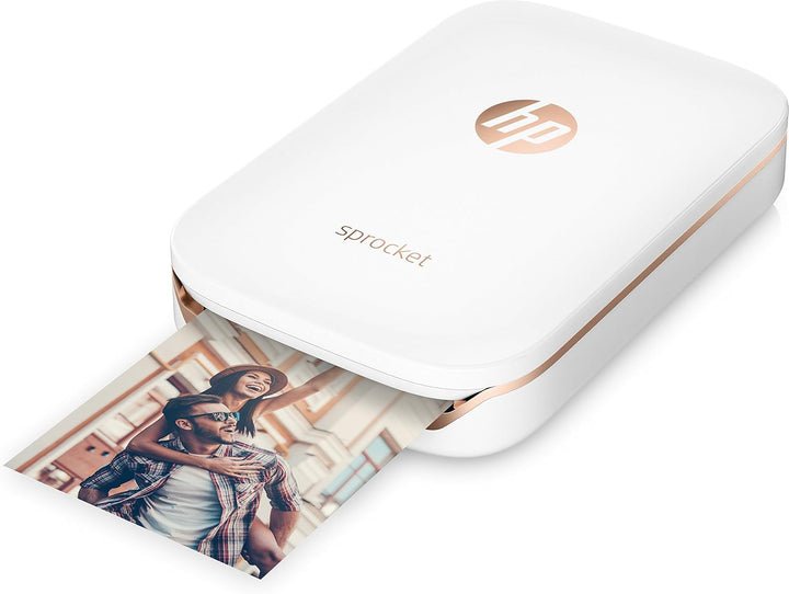 HP Sprocket Mobiler Fotodrucker (Drucken ohne Tinte, Bluetooth, 5 x 7,6 cm Ausdrucke) weiss nur Foto