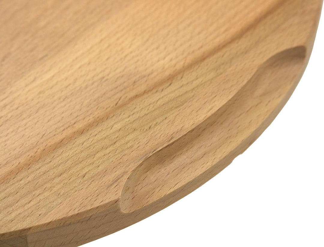 EFO Pizzateller Holz 40 cm | Pizzabrett gross aus langlebigem Buchenholz | Schneidebrett mit 8-fache