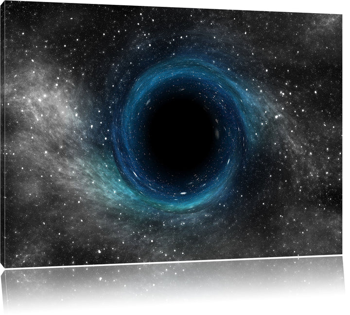 Pixxprint Schwarzes Loch im Weltall als Leinwandbild/Grösse: 100x70 cm/Wandbild/Kunstdruck/fertig be