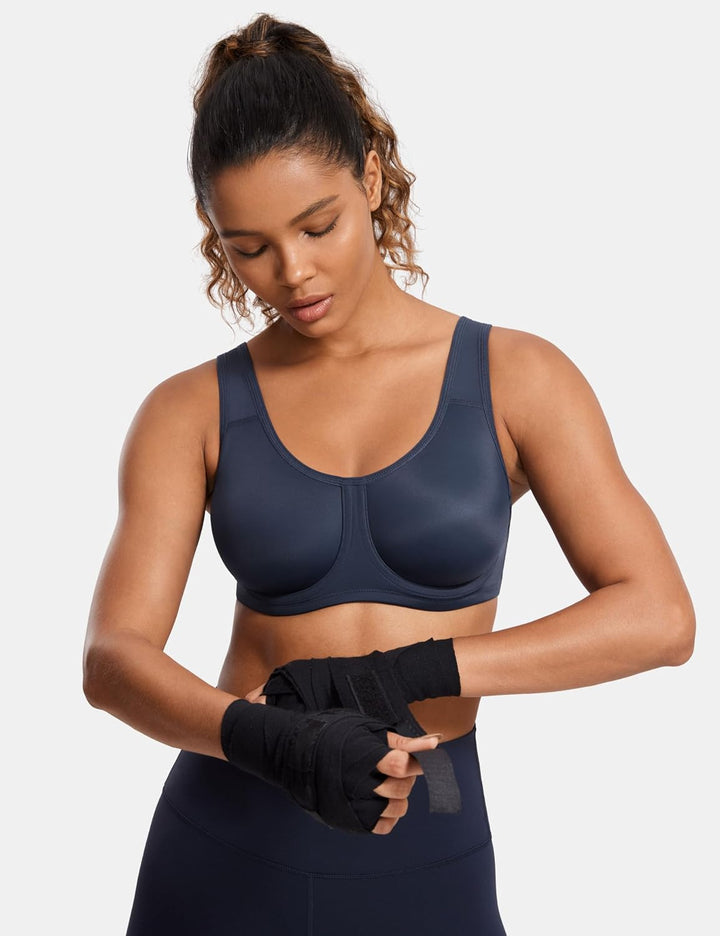 SYROKAN Damen Starker Halt Sports BH Grosse Brüste mit Bügel für Grosse Grössen | mit Bügel, Grosse