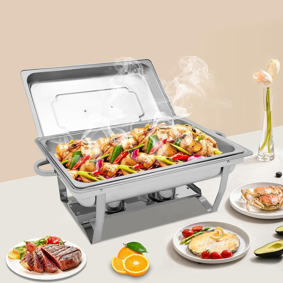 Speisenwärmer Buffet-Server, Chafing Dish Buffet Set Edelstahl für Warmhalten von Speisen bei Party