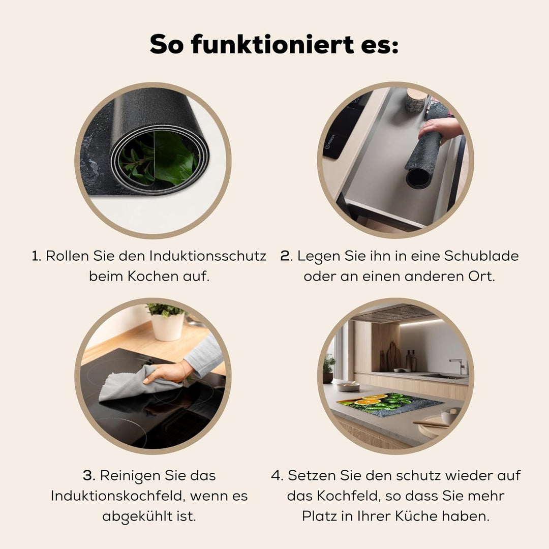 KitchenYeah© Herdabdeckplatte Einteilig Induktionsmatte Küche Abdeckung Ceranfeld Herd Abdeckplatte