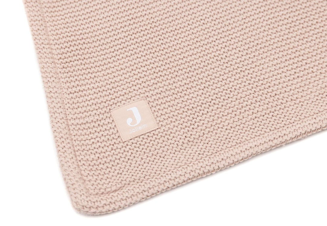 Jollein 517-511-67068 Babydecke Strickdecke mit Fleece Basic Knit rosa (75x100 cm)