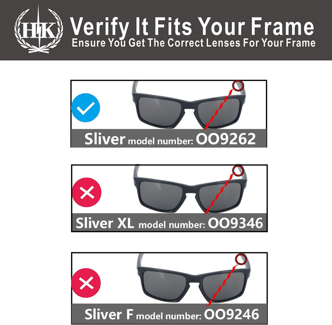 HKUCO Plus Replacement Lenses For Oakley Sliver - 2 pair Combo Pack