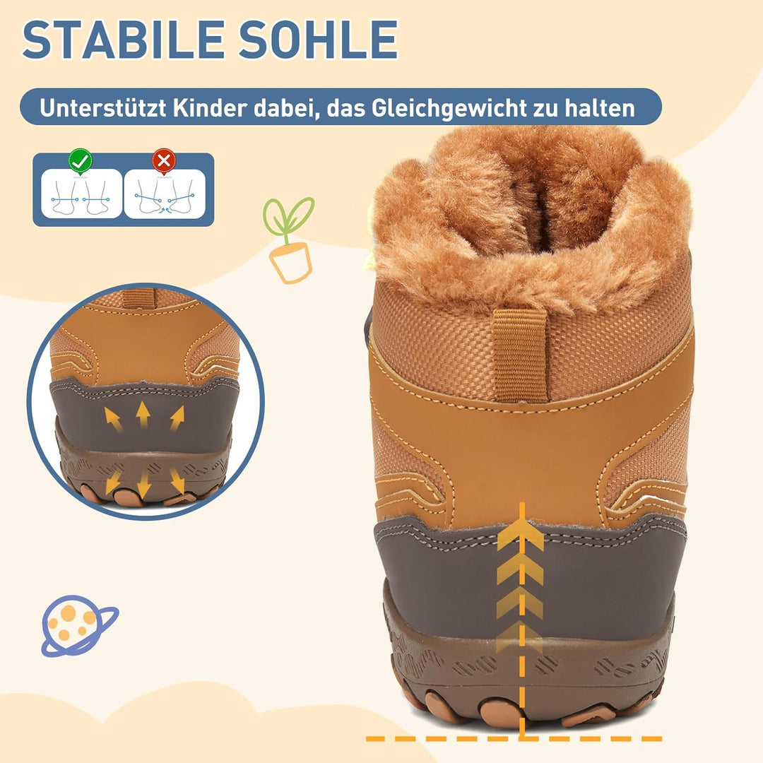 Mishansha Kinder Winterschuhe Mädchen Winterstiefel Warm Schneestiefel Gefüttert Boots Wasserdicht,
