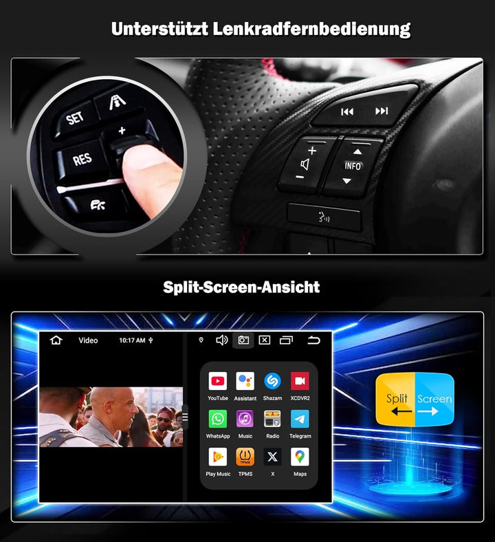 Erisin 7 Zoll 8-Kern 4GB RAM+64GB ROM Android 14 GPS Autoradio mit Navigation für FIAT 500L 2012-201