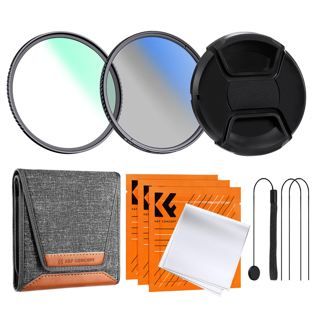 K&F Concept Nano K-Serie Filter Set 72mm UV Filter,Polfilter (CPL),Objektivdeckel& Aufbewahrungstasc