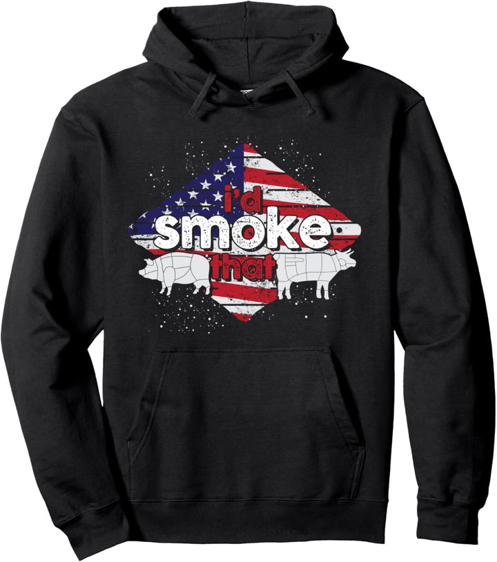 USA Flagge Ich würde das Grillen Barbecue Grillparty Grillen Pullover Hoodie