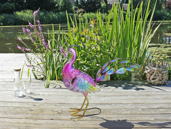 LED Solar Deko Leuchte Pfau Design Garten Weg Beleuchtung Tier Lampe bunt HARMS 504885