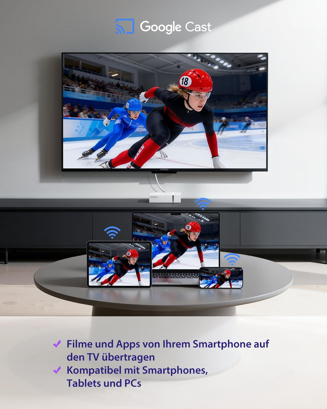 STRONG - Streaming Box Android TV 4K UHD - Leap-S3+ V2 - Chromecast Built-in - Kompatibel mit Google