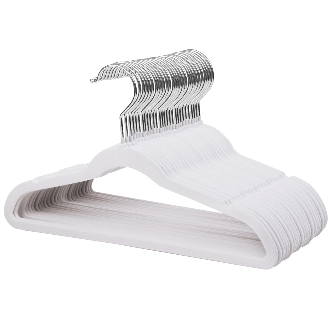 ManGotree 35cm Kinder Samt Kleiderbügel, Ultradünne Kinderkleiderbügel mit 360° Drehbarem Haken, rut