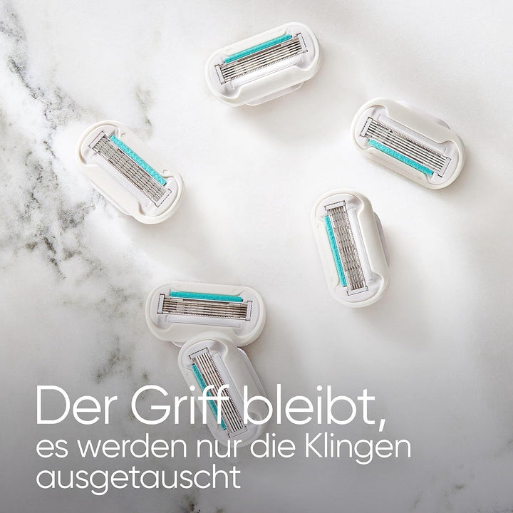 Gillette Venus Deluxe Smooth Sensitive Rasierklingen Damen, 8 Ersatzklingen für Damenrasierer mit 5-