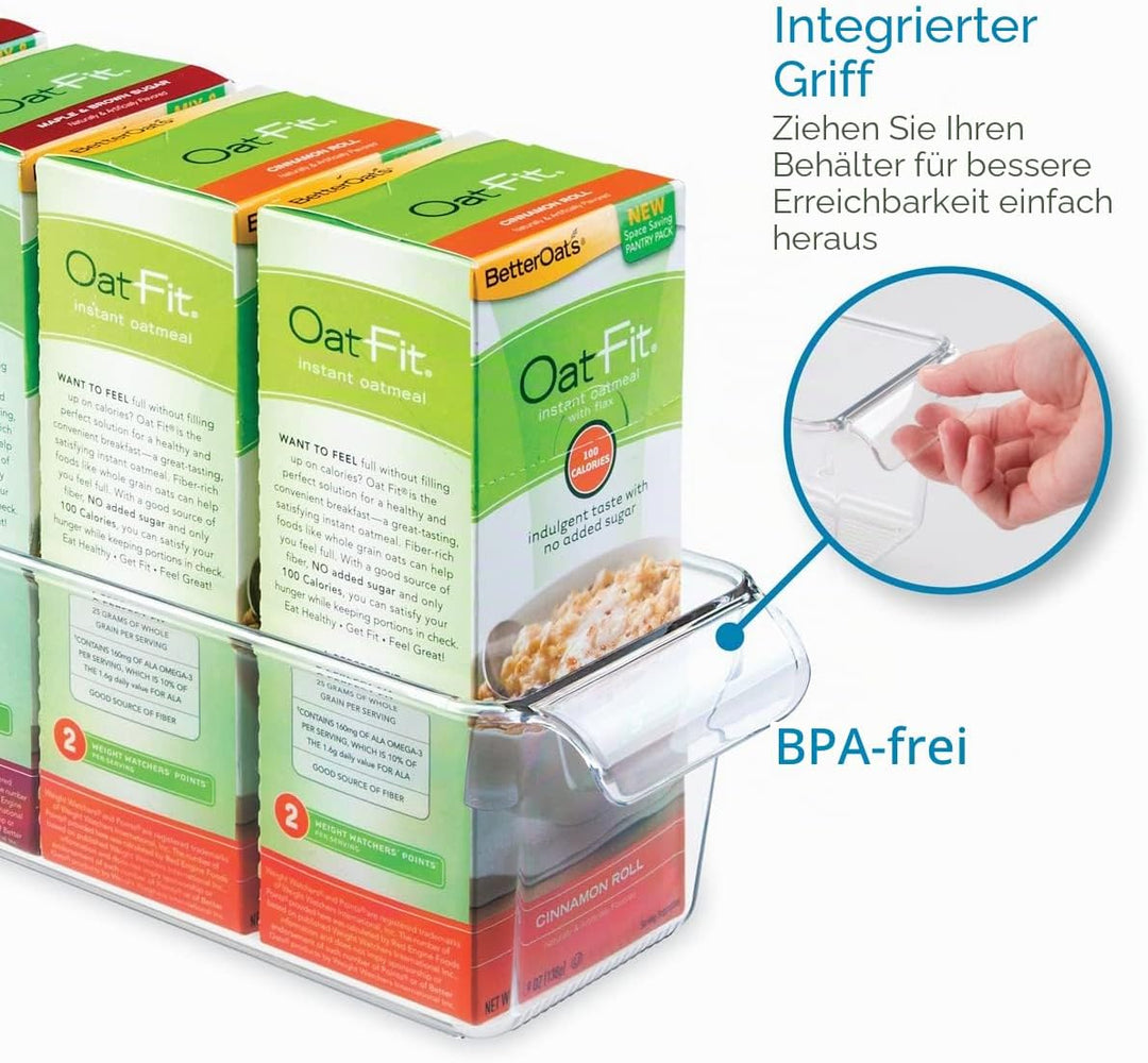 iDesign boîte de rangement à poignée, petit bac plastique pour le placard, le frigo ou le tiroir, ba