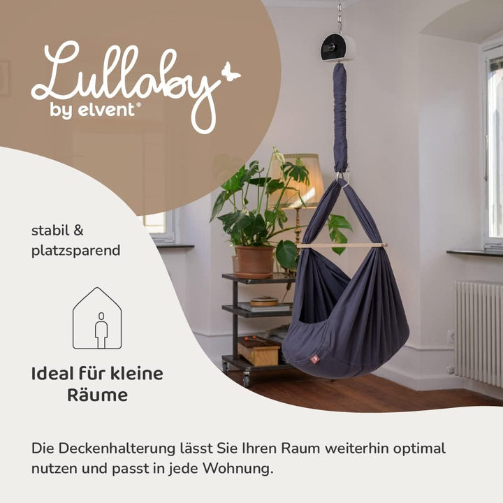 elvent® Lullaby Federwiege Set mit Matratze, Baumwolle, Made in Germany (Baby Hängewiege mit Motor &