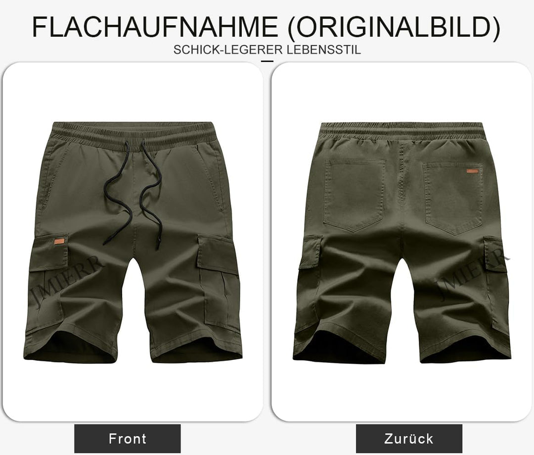 JMIERR Kurze Hosen Herren Baumwolle Cargo Shorts Herren Sommer Freizeithose mit Taschen S C Grün, S
