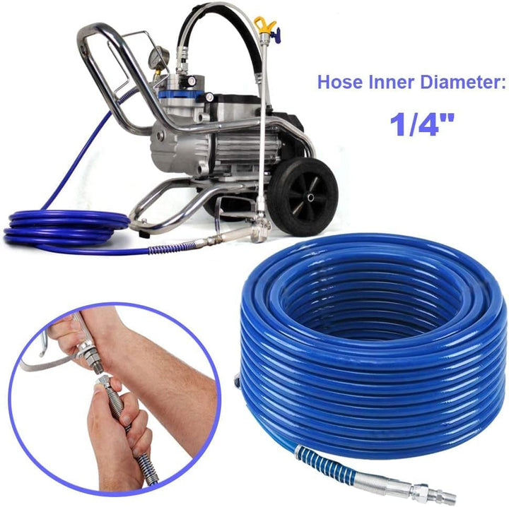 20M x 1/4" Airless Farbsprühschlauch, mit Schlauchverlängerungskupplung, für Airless Farbsprühsystem