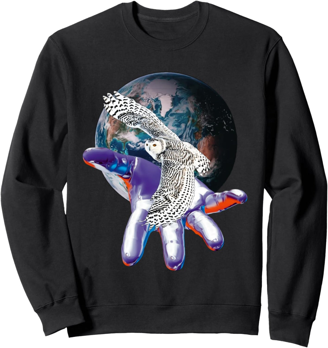 Eule Raubvogel Motiv Vögel Tiere Krallen Schnabel Eulen Sweatshirt